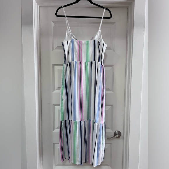 NWOT LOFT Never worn Striped Tie Front Strappy Midi Dress Size 6 - Picture 3 of 3